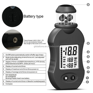 HoldPeak HP-876 휴대용 디지털 풍속계 4컵 360도 풍속 측정 공기 흐름 게이지 나침반 42m/s 미니 휴대용 - Product Image 4