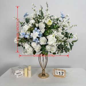 Nueva Bola de Flores Artificiales Realistas de Seda de 60 cm, Azul y Blanca, Decoraciones para Centros de Mesa de Boda - Product Image 2