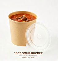 Bol à soupe jetable en papier kraft à paroi simple, anti-fuite, pour porridge, à emporter, design personnalisé, vente en gros usine
