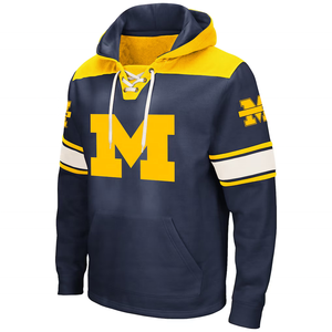 Sweat à capuche personnalisé de qualité supérieure pour le hockey, avec impression sérigraphique marine et lacets - Product Image 5
