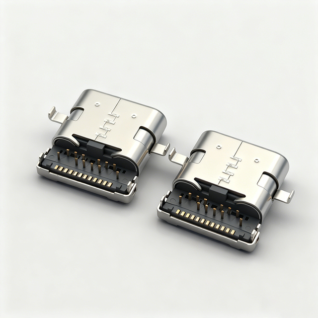 USB Type-C Female 24 Pin Fast Charging PCB USB DVI Connector