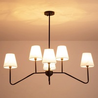 Lustre noir multi-têtes de design américain de luxe E-shuo, luminaires suspendus pour la décoration de la maison