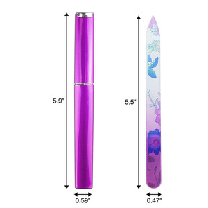 5.5 'lime à ongles en verre de cristal imprimé floral, outils d'art d'ongle de manucure en verre durable coloré entièrement imprimé - Product Image 2