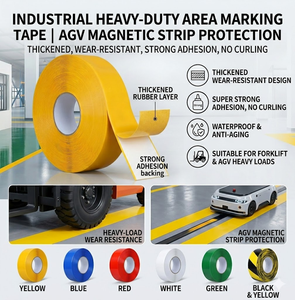 Cinta de Señalización de Piso de PVC Industrial, Impermeable y Duradera, para Almacenes, Advertencia de Seguridad, Carriles para Montacargas, Rutas AGV, Organización del Lugar de Trabajo - Product Image 2