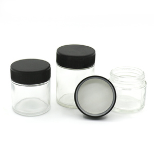 Smell Proof 1oz 2oz 3oz 4oz Empty Flower Clear Wide Mouth Container Child Resistant Glass Jar