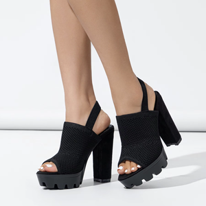 รองเท้าสานมือผู้หญิงปี 2025 กันน้ำ ส้นหนา แบบเปิดนิ้วเท้า สไตล์แอฟริกัน ส้นสูง - Product Image 5