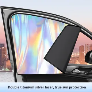 Nueva Cortina Lateral Magnética Láser Colorida para Coche, Parasol Transpirable de Titanio Plateado para Interiores, Kits Transfronterizos - Product Image 2