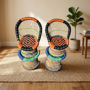 Tabourets de table en bambou faits à la main au design personnalisé, avec revêtement amovible en cuir, style moderne japonais pour école et appartement - Product Image 5