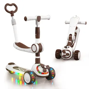 Troti nette pour enfants 3 Räder LED Pu Kinder e Roller Kid Kick Scooter Fuß Roller für Kinder Musik und Lichter