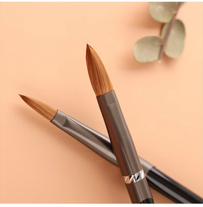 Pinceau à ongles rond 100% Kolinsky Sable, manche en bois cristallin, taille internationale allemande, outil professionnel de manucure et de beauté - Product Image 4