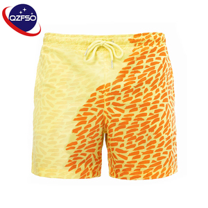 Shorts de bain thermochromiques QZFSO personnalisés avec logo, tissu sensible à la température, changement de couleur, pour la plage - Product Image 1