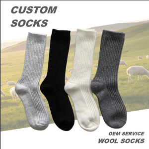 <span class=keywords><strong>Chaussettes</strong></span> en laine mi-mollet épaisses et <span class=keywords><strong>chaudes</strong></span> personnalisées OEM de haute qualité pour hommes, idéales pour le travail quotidien en hiver - Product Image 1