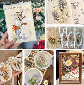 Lot de 100 <span class=keywords><strong>fleurs</strong></span> d'hortensia pressées dans la nature avec tige pour embellissements en résine pour bijoux, bricolage, coque de téléphone - Product Image 5