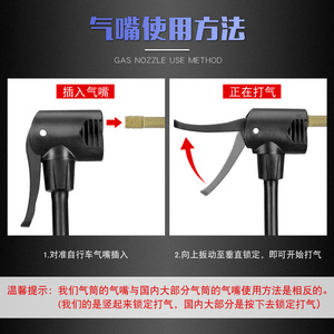 Foot Pump High <b>Pressure</b> Portable Air Pump 100psi Manual <b>Gauge</b> Bicycle Electric Bike Motorcycle Riding Equipment - Product Image 4