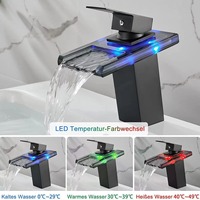 Robinet de lavabo intelligent à LED de style moderne, robinets de lavabo pour hôtel avec eau chaude et froide