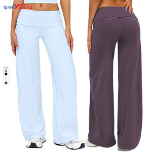 <span class=keywords><strong>Pantaloni</strong></span> Yoga con Vita Piegata e Levigata, Traspiranti, Larghi e Dritti, <span class=keywords><strong>Pantaloni</strong></span> <span class=keywords><strong>Sportivi</strong></span> per Corsa all'Aperto per Donne - Product Image 1