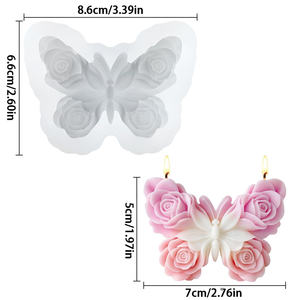 New Design Large Size Food Grade Eco-Friendly Rose Flower Butterfly Silicone <b>Candle</b> <b>Molds</b> Dishwasher Safe - Product Image 2