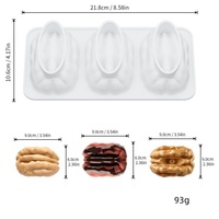 Moule à gâteau en silicone 3 pièces motif noix et pistache, 3 pouces, résistant au four, forme irrégulière, emballé individuellement, pour chocolat et pâtisserie