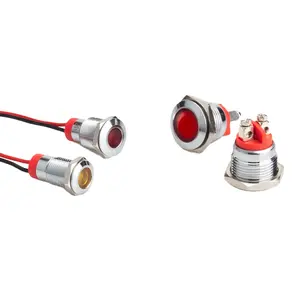 Indicatore luminoso di allarme LVBO 6mm 8mm 12mm 16mm 19mm 22mm 30mm indicatore luminoso di avvertimento a LED in metallo impermeabile IP67