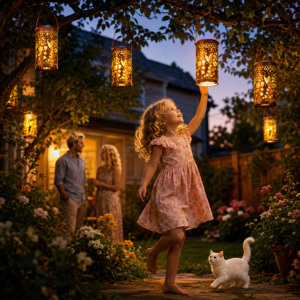 Lampes solaires d'extérieur en verre pour jardin, étanches IP65, lanternes LED colorées à projection creuse en forme de colibri, décoration artistique pour allée - Product Image 6