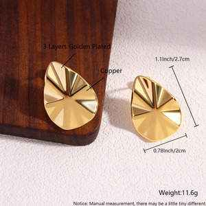 New Arrival 18K Gold Plated <strong>Earring</strong> <strong>U</strong> <strong>Shape</strong> <strong>Earrings</strong> Brass <strong>Earring</strong> for Women - Product Image 6