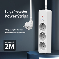 Rallonge électrique avec protection contre les surtensions, multiprise, rallonge électrique EU, multiprise avec protection contre les surtensions