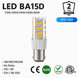หลอดไฟ LED BA15D 3W 4W 5W SMD ปรับความสว่างได้ แสงวอร์มไวท์ แสงคูลไวท์ AC 120V PC+เซรามิก BA15D หลอดไฟ LED - Product Image 1