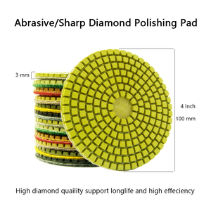 4 inch ướt sử dụng kim cương Buffing <span class=keywords><strong>Pads</strong></span> tùy chỉnh OEM đánh bóng Pad cho bê tông Granite sàn đá cẩm thạch - Product Image 2