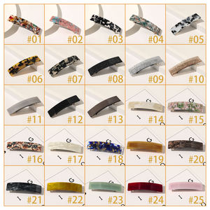 Exquisitas Pinzas de Pelo Rectangulares de Acetato de Celulosa para Mujer, Elegantes Horquillas con Brillantes de Aleación, Accesorios para el Cabello - Product Image 5