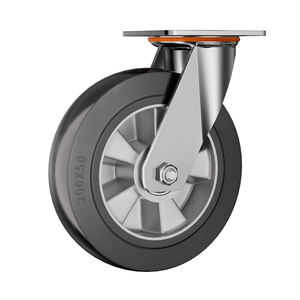 Chinesischer Hersteller <span class=keywords><strong>4</strong></span> 5 6 8 Zoll 100mm 125mm 150mm 200mm Industrielle Aluminium-Kern Gummirad Feststehend Schwenkbar mit Bremse Schwerlast-Lenkrolle - Product Image 1