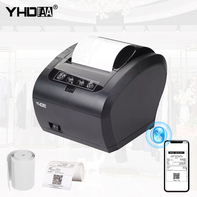 POS 80mm Thermal Receipt Printer with Auto Cutter High Print Speed Low Noise in Stock