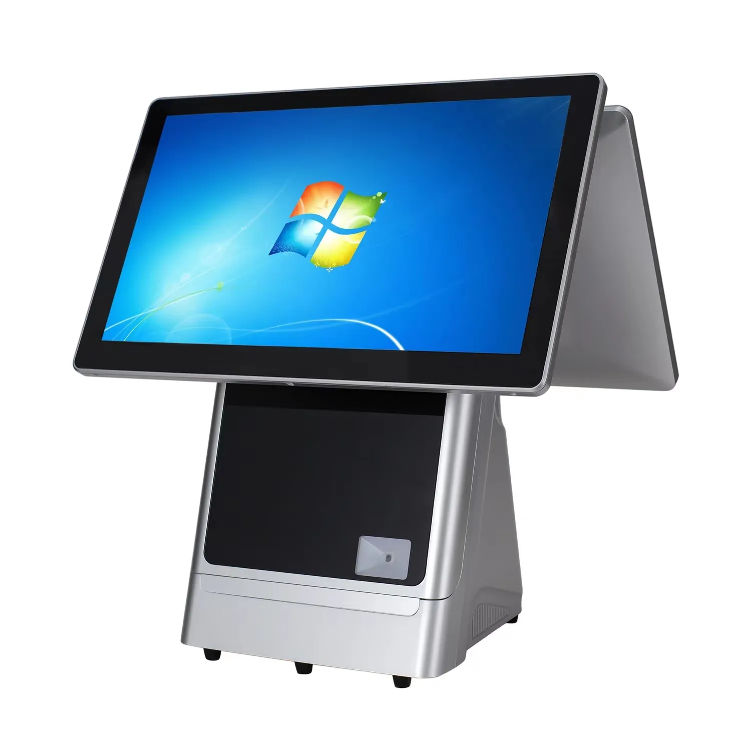 WindowsデュアルスクリーンデスクトップおよびポータブルPOS端末レジオールインワンPOSシステム自己注文システムPOSシステム