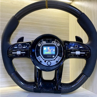 Volant en fibre de carbone LED modifié pour Mercedes Benz AMG GT avec volant en cuir perforé