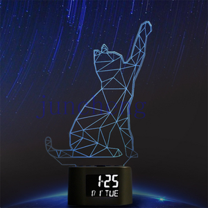 Led bảng đồng hồ LED đêm đèn đồng hồ báo thức 3D 7 đèn đầy màu sắc Acrylic despertador trang chủ trang trí trẻ em Quà Tặng bảng bàn đồng hồ - Product Image 2