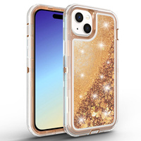 Coque robuste antichoc pour iPhone 15 avec protection intégrale et motif sable mouvant liquide