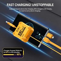 Câble de charge rapide rétractable 4-en-1 100W, câble multi-chargeur USB C/iPhone 2-en-2 PD 65W pour iPhone, ordinateur portable