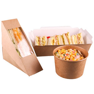 Boîte à sandwich pour fenêtre 6 pouces en kraft |   Film 40 mm |   Trous d'aération |   Revêtement PE |   Logo imprimable - Product Image 4