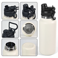 Bouteille d'eau sport isotherme à double paroi en acier inoxydable de 1000 ml avec couvercle portable, personnalisable avec logo, pour cadeaux d'affaires