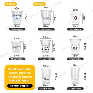 Gobelet en plastique PLA biodégradable de qualité alimentaire, personnalisé, pour boissons, café, lait, thé, avec paille et couvercle, réutilisable, avec autocollants ronds - Product Image 2