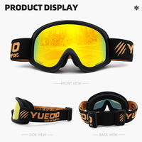 Masques de ski personnalisés avec logo OEM ODM |   Lunettes de snowboard anti-buée avec lentille en PC et monture flexible en TPU, compatibles avec les casques, vente en gros
