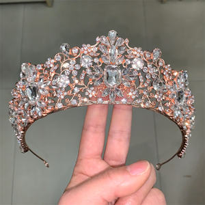 Couronne de mariée Baroque de luxe en cristal, diadème de reine, <span class=keywords><strong>mariage</strong></span>, Baroque, référence RE4434 - Product Image 3