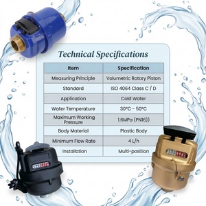 Medidor de Agua Volumétrico de Latón y Nylon, Bajo Flujo, Alta Sensibilidad U0 D0, Medición Estable para Instalación Interior y Exterior - Product Image 3