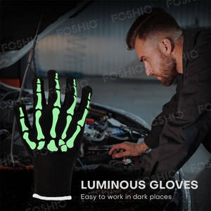 Guante de algodón de trabajo de vinilo negro luminoso de diseño Foshio - Product Image 2