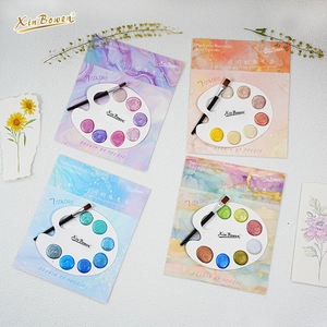 Xin Bowen Set de <span class=keywords><strong>peinture</strong></span> aquarelle nacrée 7 couleurs avec palette de mélange et mini pinceau Portable et <span class=keywords><strong>facile</strong></span> pour la <span class=keywords><strong>peinture</strong></span> en plein air - Product Image 1