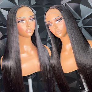 Perruque de <span class=keywords><strong>Cheveux</strong></span> Humains 100% Naturels Vietnamiens Doublement Tirés, Lace Front Sans Colle, Lisses Baguette pour Femmes Noires - Product Image 3