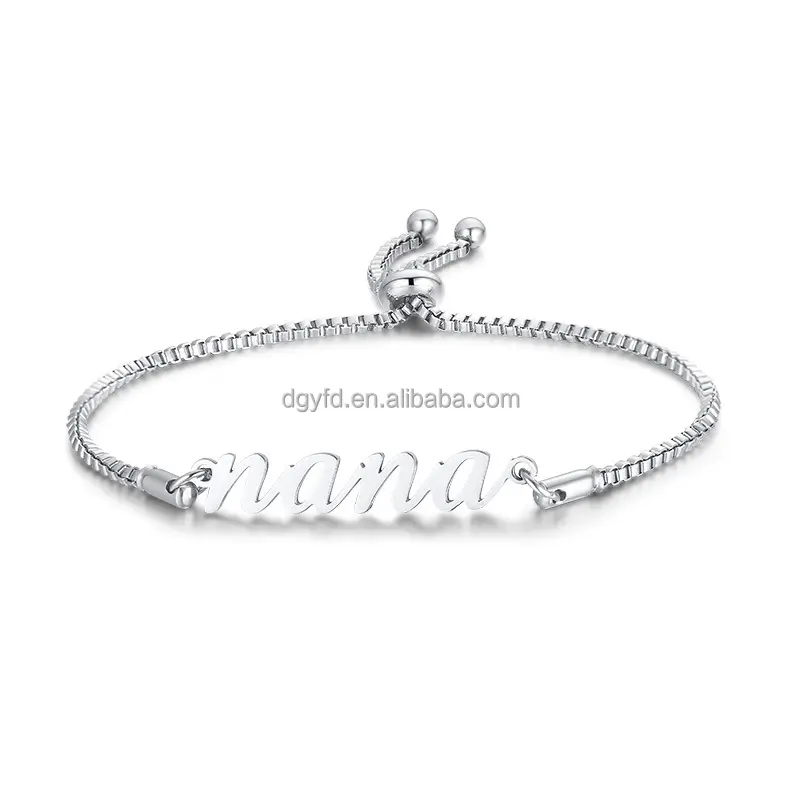 Aangepaste Naam Bar Rvs Zus Mum Nana Armband Gepersonaliseerde Oma Moeder Vriendschap Sieraden Vrouwen Geschenken