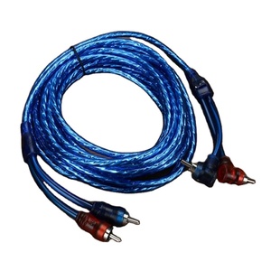 Cáp khuếch đại âm thanh xe hơi màu xanh sửa đổi cáp video âm thanh 2RCA Thành 2RCA cho các ứng dụng điện tử - Product Image 3