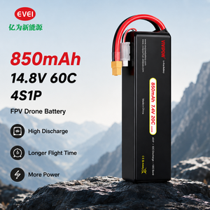 Batterie LiPo Viwipow 850mAh 14.8V 60C à décharge rapide, rechargeable, pour mini drone de course FPV - Product Image 1