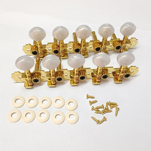 Juego <span class=keywords><strong>de</strong></span> Clavijas <span class=keywords><strong>de</strong></span> Afinación para <span class=keywords><strong>Mandolina</strong></span> <span class=keywords><strong>de</strong></span> 10 Cuerdas, Modelo 5R5L, con Herrajes Chapados en Oro - Product Image 6
