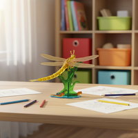 Rompecabezas 3D de Libélula de Cristal Acrílico, Modelo de Insecto con Alas Translúcidas, Diorama de Agua, Decoración Educativa, Regalo para Adultos